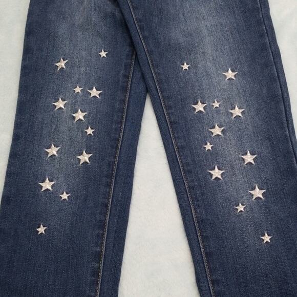 Levi's 710 Super Skinny Girls Star Jean's Size 14 Regular Silver Embroidered - Picture 2 of 8